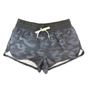 Vuori Clementine Black Gray Camo Drawstring Shorts Med Running Athletic Workout